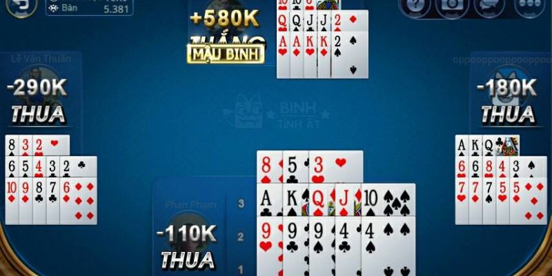 Xác định tiền thắng qua từng ván game bài Mậu Binh 